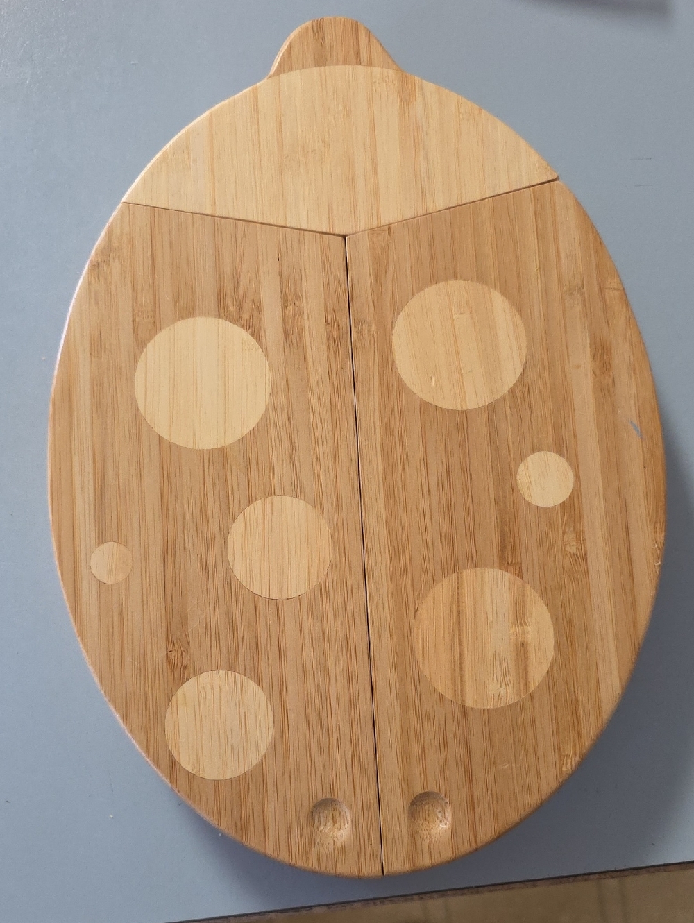 Ladybug Bamboo Cutting/Serving Board with Polka Dot Inlays